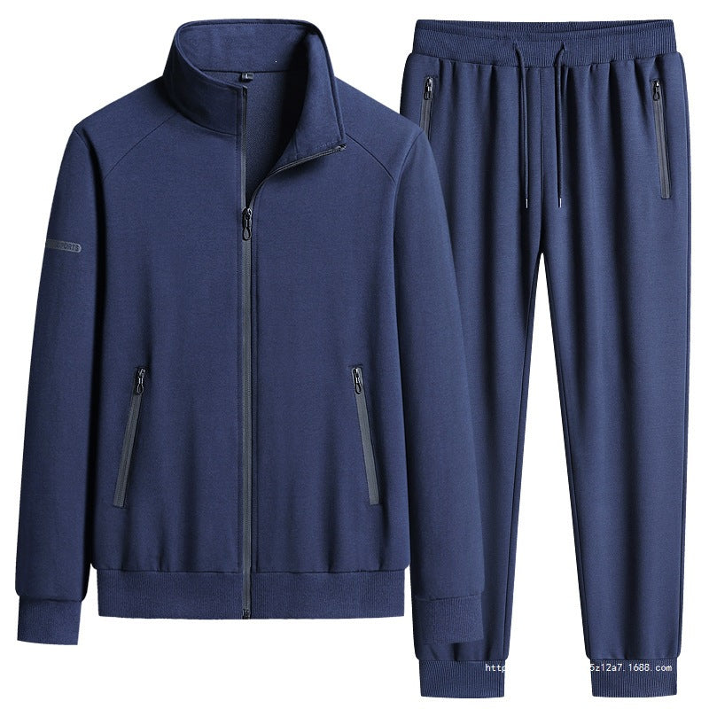 Men's Sporty Softshell Training Suit Set with Fleece-Lined Jacket and Tapered Jogging Pants Mune Fashion