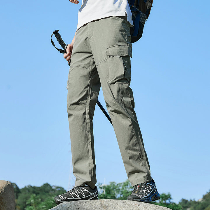 Men's Lightweight Trekking Cargo Pants with Stretch, Pre-formed Knees, and Multiple Pockets Mune Fashion