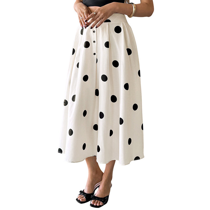 Women's Long Skirt with Polka Dots Mune Fashion