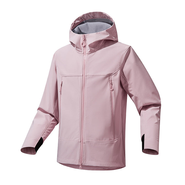 Women Breathable Softshell Hoodie with Water-Repellent Membrane and Two-Way Zipper Mune Fashion