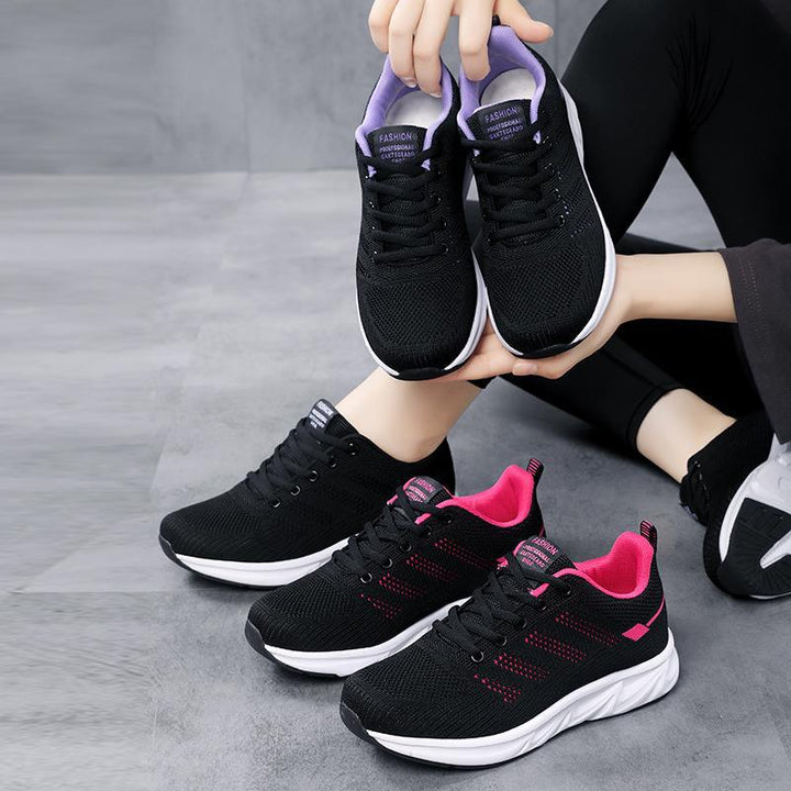 Women's lightweight breathable knitted running shoes with viscoelastic insole and shock-absorbing midsole Mune Fashion