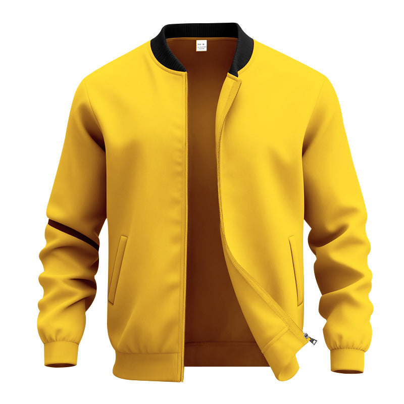 Men's lightweight bomber-style blouson with partially concealed zipper, ribbed cuffs, and side pockets Mune Fashion