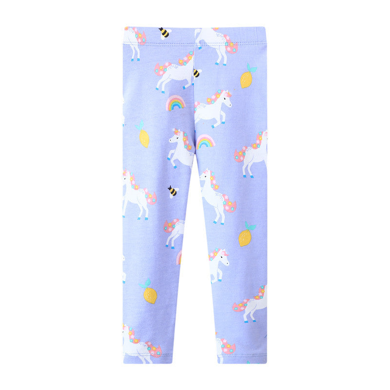 Girls leggings with cheerful unicorn and fruit motif Mune Fashion