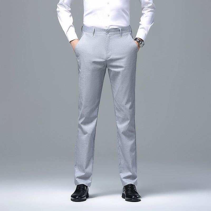 Men's Slim Chino Business Pants with Crease and Light Stretch Mune Fashion