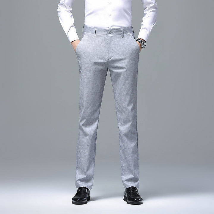 Men's Slim Chino Business Pants with Crease and Light Stretch Mune Fashion