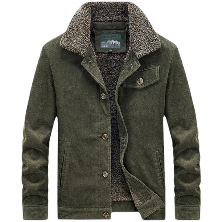 Men's corduroy blouson with full Sherpa lining and lapel collar Mune Fashion