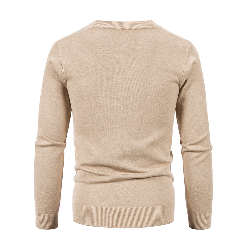 Men's lightweight fine-knit cardigan with V-neck, full button placket, and patch pockets Mune Fashion
