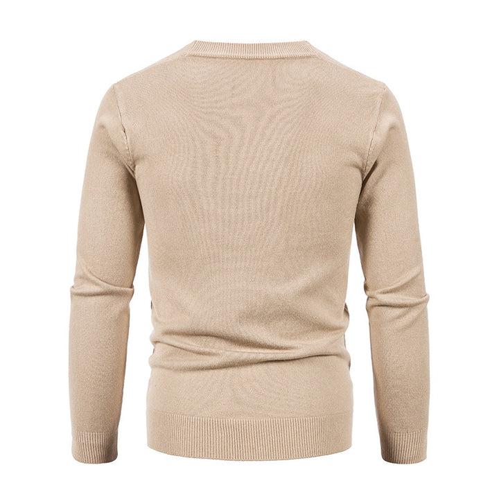 Men's lightweight fine-knit cardigan with V-neck, full button placket, and patch pockets Mune Fashion