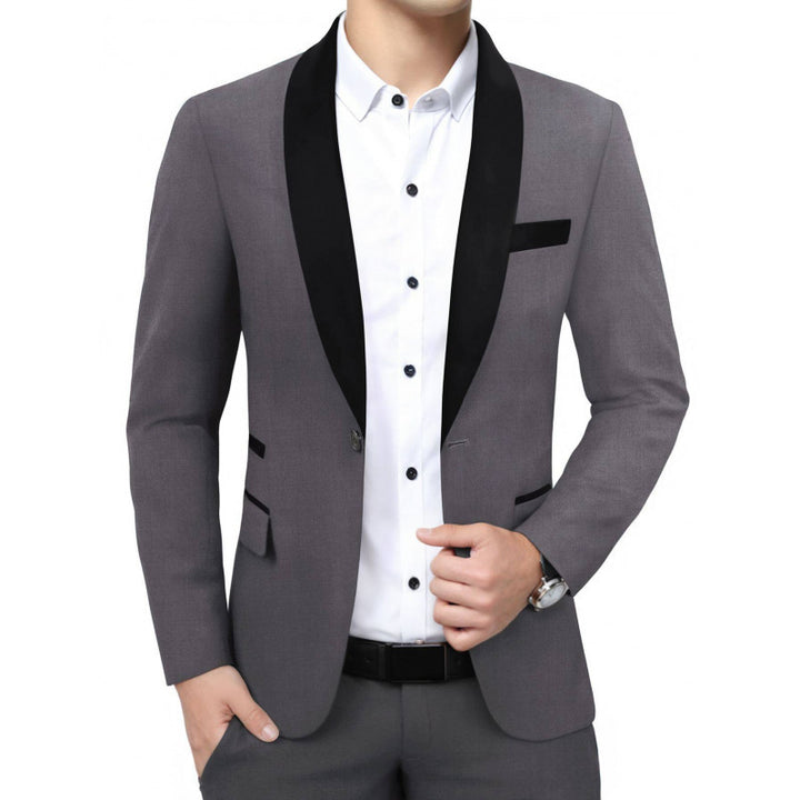 Men's Slim Fit Evening Suit Jacket in Tuxedo Style with Shawl Collar Mune Fashion