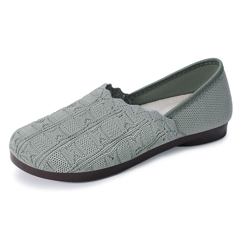 Ladies knitted comfort ballerina slippers with elastic entry, molded cushioned sole, and non-slip flexible outsole Mune Fashion