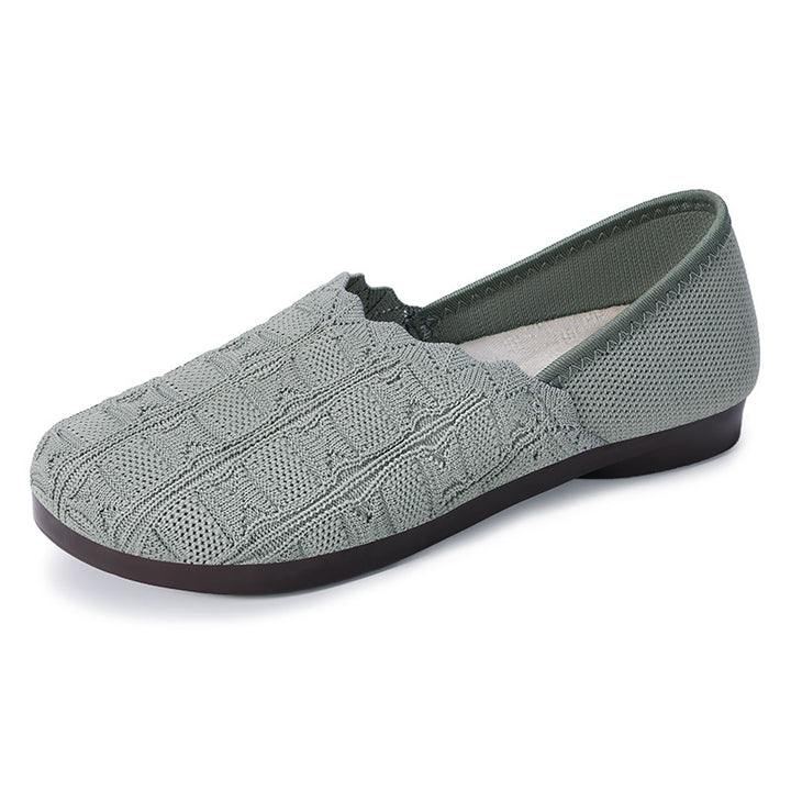 Ladies knitted comfort ballerina slippers with elastic entry, molded cushioned sole, and non-slip flexible outsole Mune Fashion