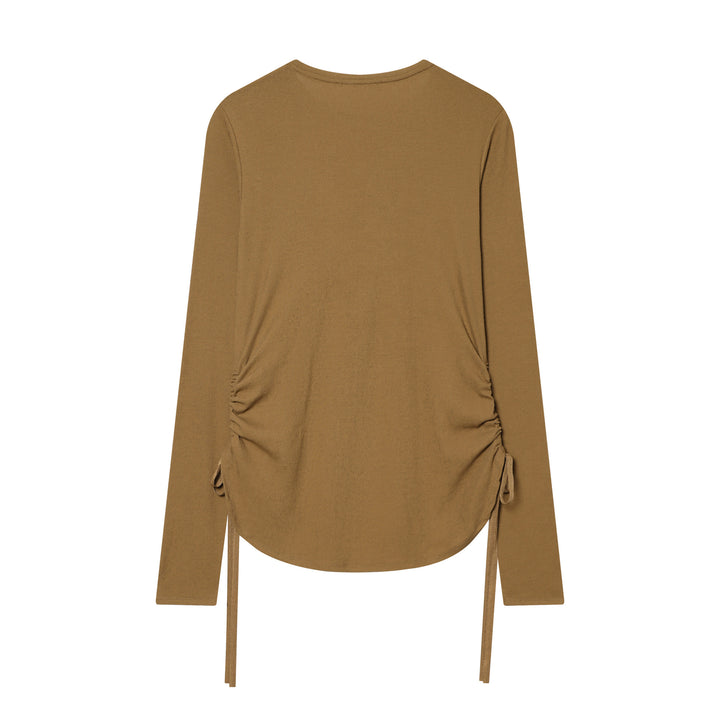 Women's tailored long sleeve with side gathering and drawstring Mune Fashion