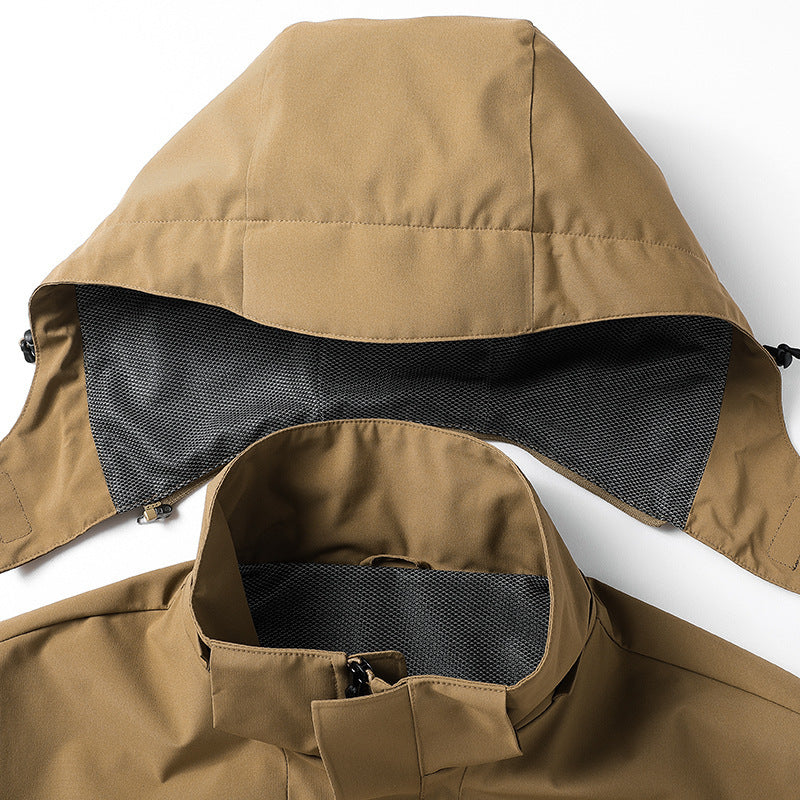 Men's Waterproof Tech Parka with High Stand Collar, Adjustable Storm Hood and Taped Seams Mune Fashion