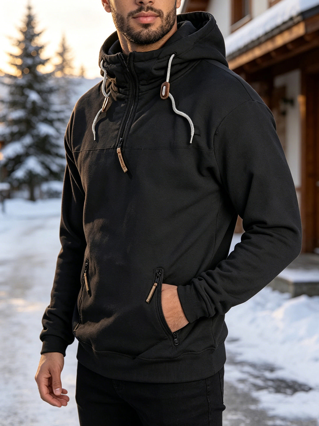 Men's Windproof Hooded Jacket Mune Fashion