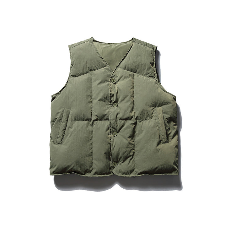 Men's Lightweight Quilted Vest with High Collar Mune Fashion