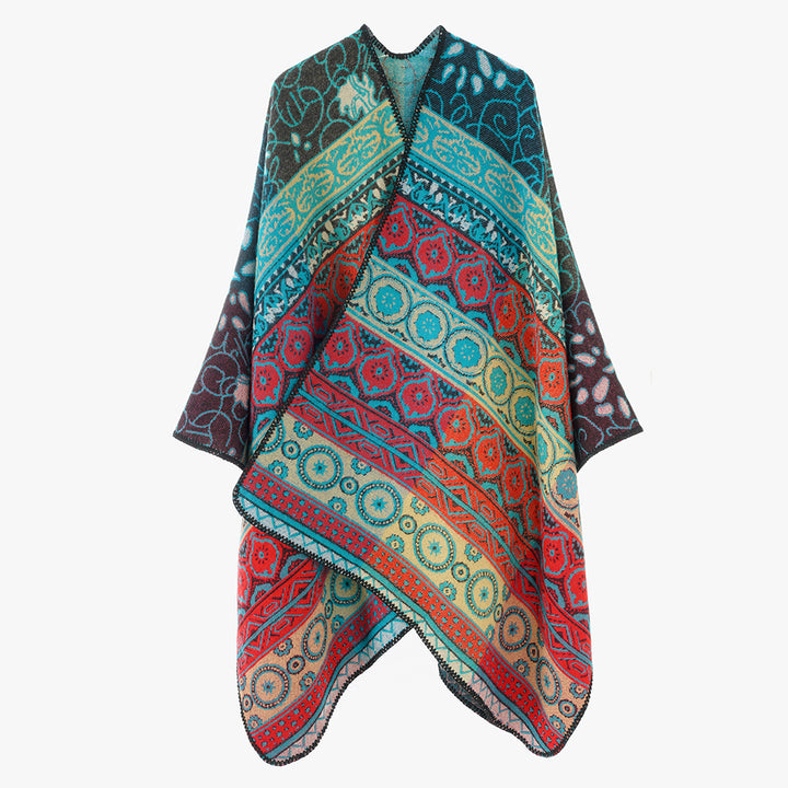 Women's Jacquard Kimono Wrap in Ornament Patchwork Style Mune Fashion