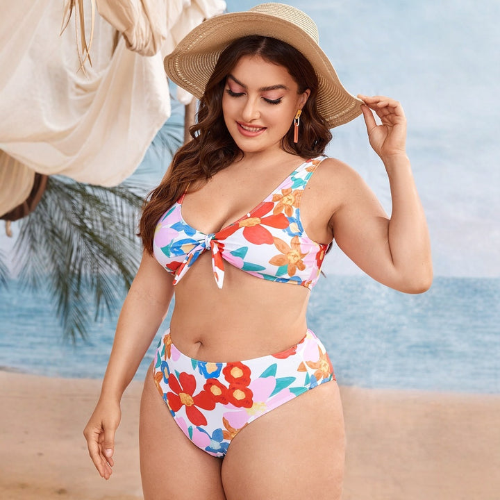 Women's High-Cut Bikini Set with Floral Design Mune Fashion