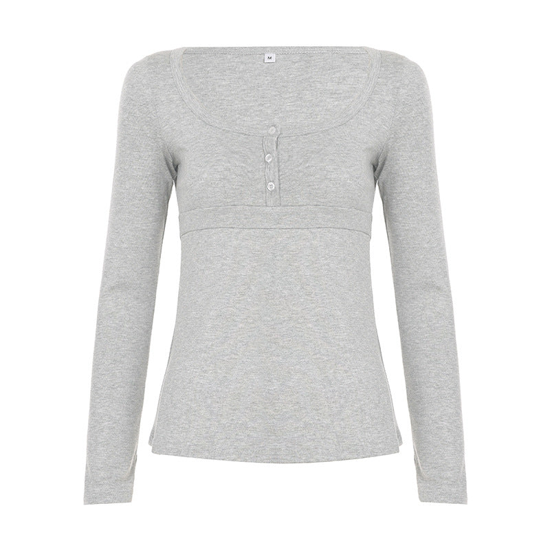 Ladies tailored maternity long sleeve with button placket, underbust seam and elastic jersey Mune Fashion