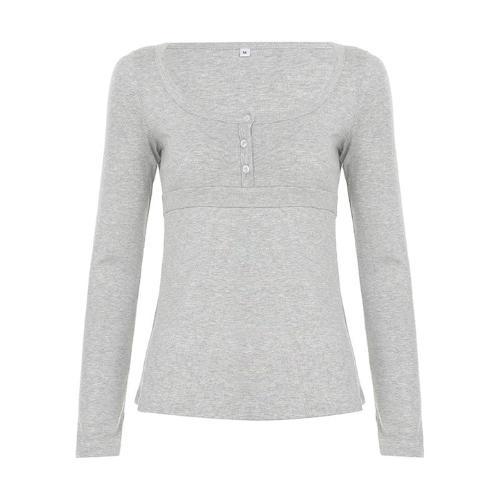 Ladies tailored maternity long sleeve with button placket, underbust seam and elastic jersey Mune Fashion