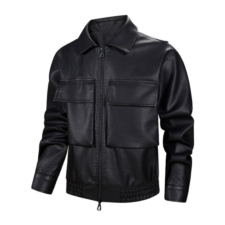 Men's Stylish Faux Leather Jacket with Practical Pockets Mune Fashion 1788321954
