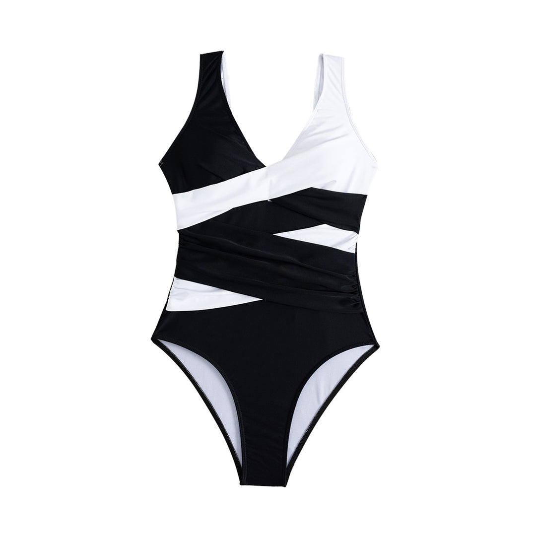 Women's One-Piece Swimsuit with Sophisticated Wrap Design Mune Fashion
