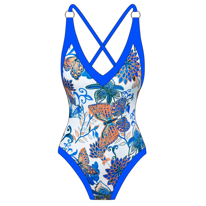 Women's swimsuit with floral design and matching beach skirt Mune Fashion
