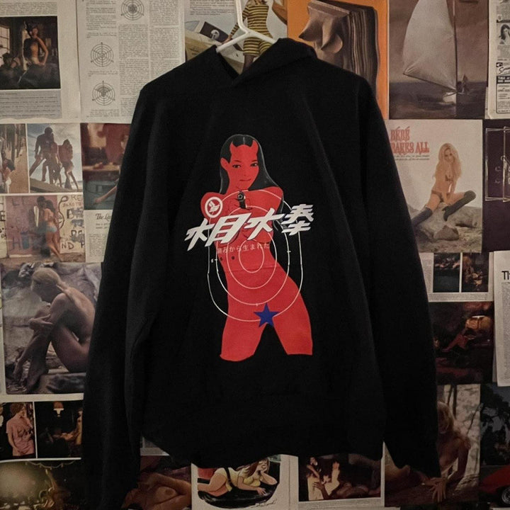 Unisex nano hoodie sweatshirt with used front print and kangaroo pocket Mune Fashion