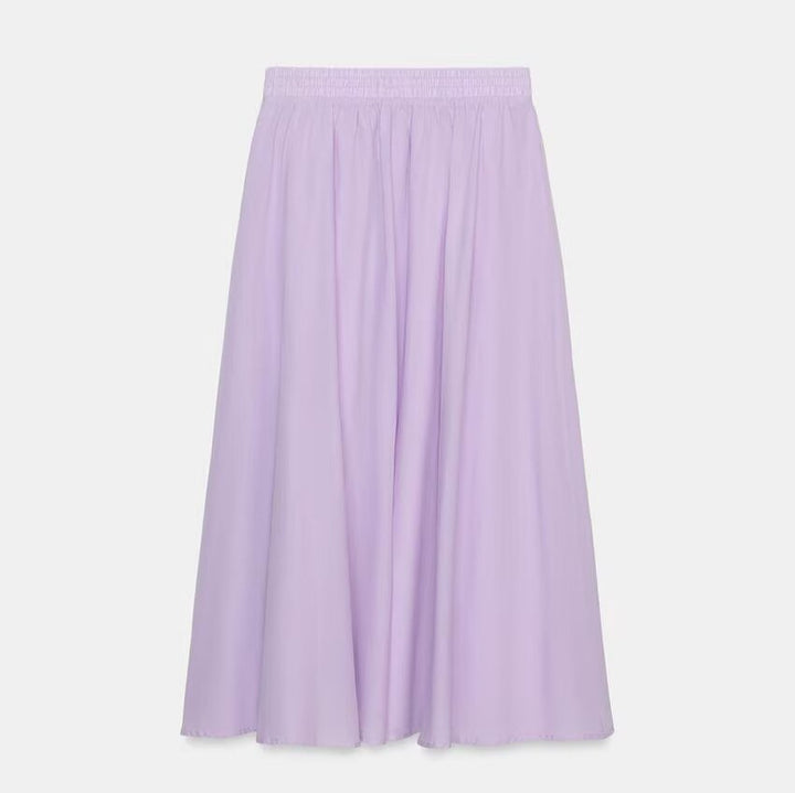 Women's Soft A-Line Midi Skirt with Elasticated Waistband and Flowing Chiffon Look Mune Fashion
