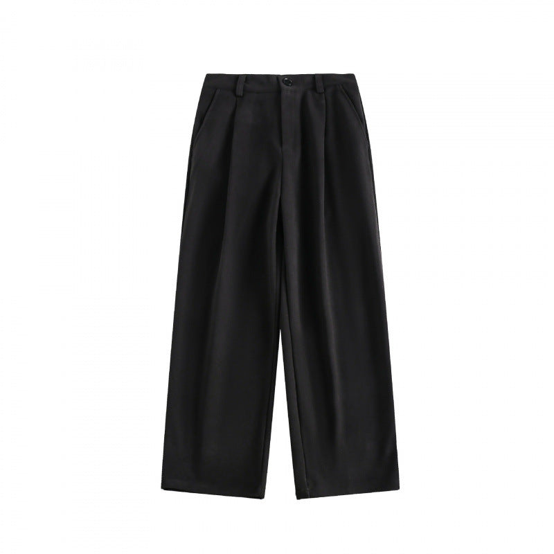 Ladies Wide High-Waist Pants with Pleats and Wide Leg Mune Fashion