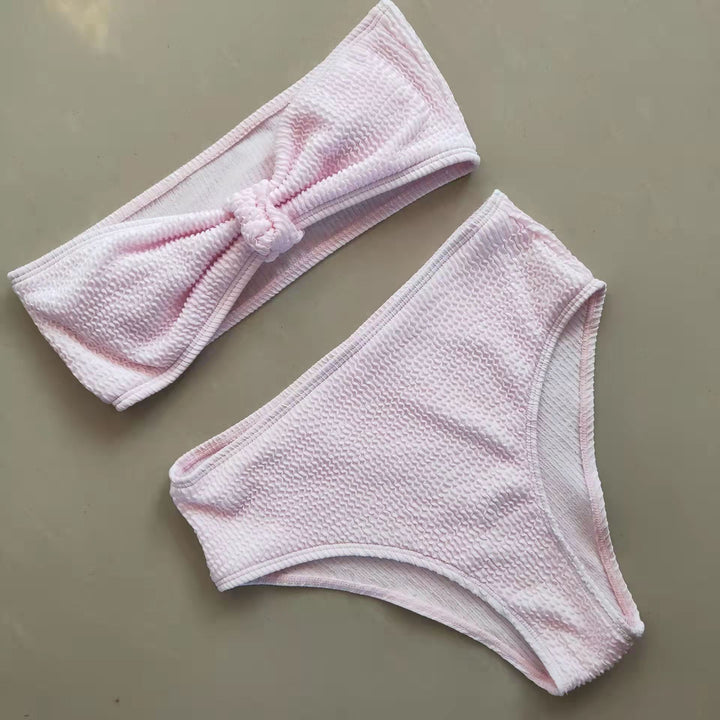 Women's bandeau bikini set with knot-free top and comfortable bottoms Mune Fashion