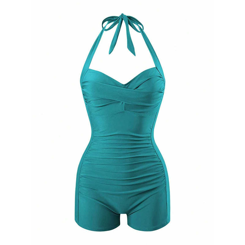 Women's One-Piece Swimsuit with Halterneck Design and Modern Fit Mune Fashion