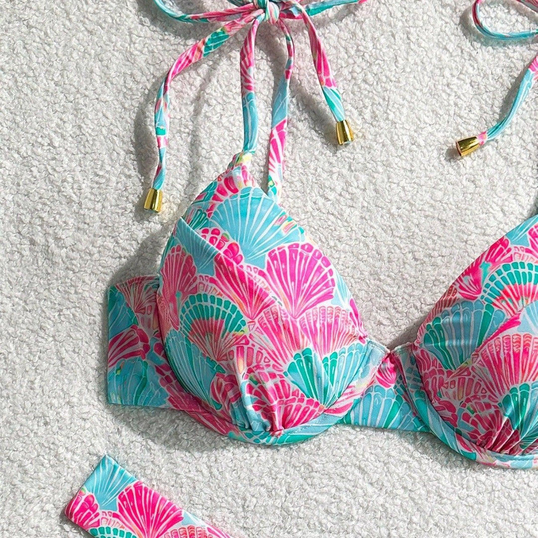 Women’s Triangle Bikini with playful shell motif Mune Fashion