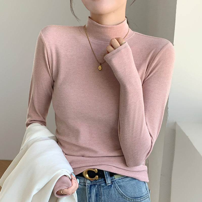 Women's Long Sleeve Turtleneck Top made of Soft Material Mune Fashion
