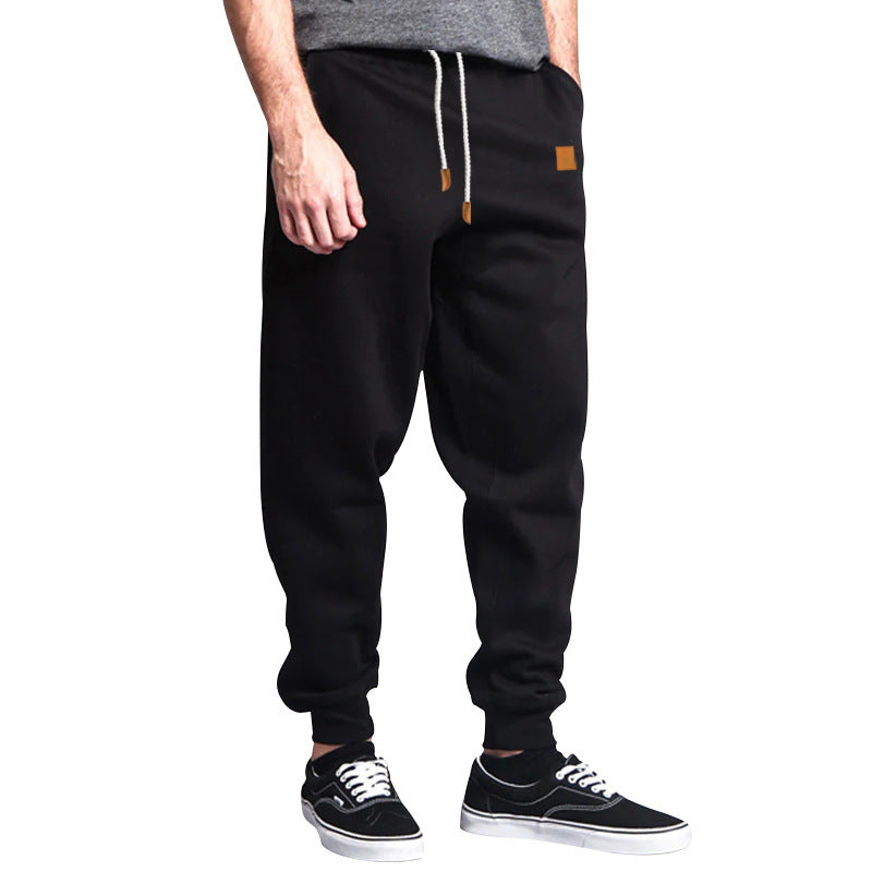 Men's Slim-Fit Jogging Pants with Elastic Waistband, Drawstring and Narrow Leg Cuff Mune Fashion