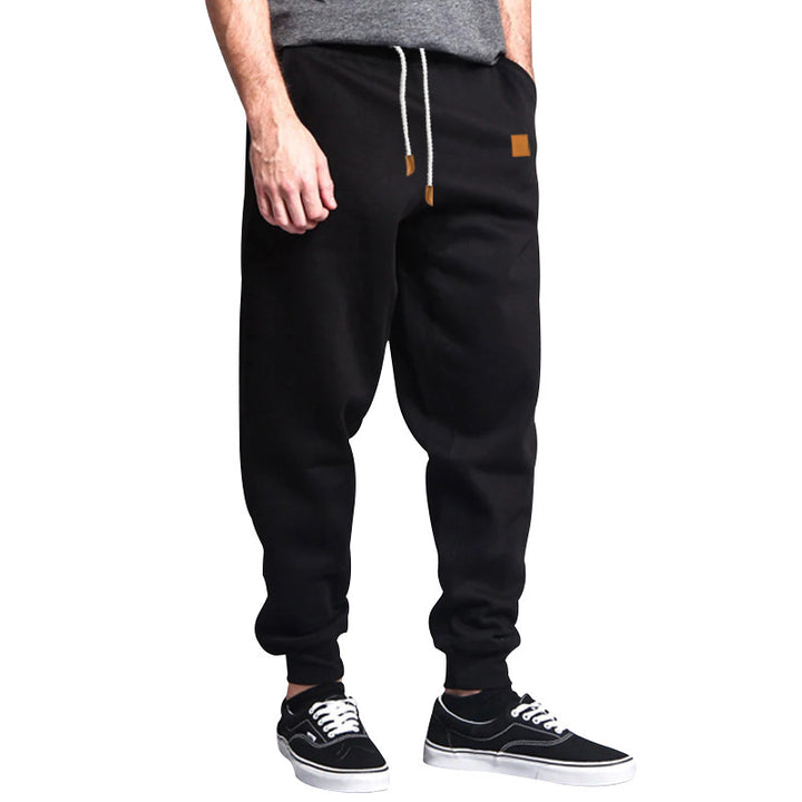 Men's Slim-Fit Jogging Pants with Elastic Waistband, Drawstring and Narrow Leg Cuff Mune Fashion