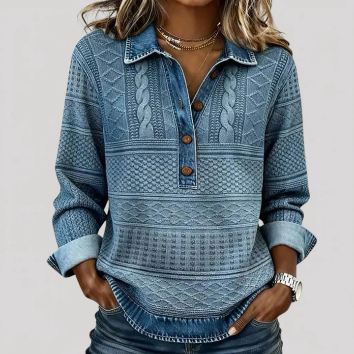 Women's Stylish Sweater with Button Closure