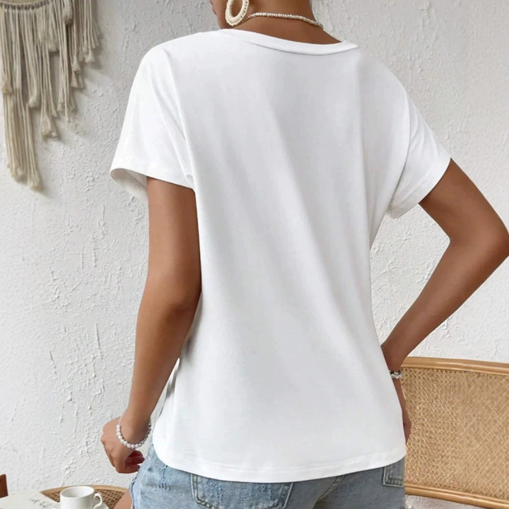 Women's asymmetrical knot shirt with side twist and elongated pointed hem Mune Fashion