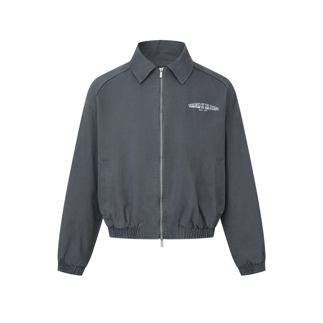 Unisex Boxy Blouson Jacket with Shirt Collar, Two-Way Zipper and Elastic Hem Mune Fashion