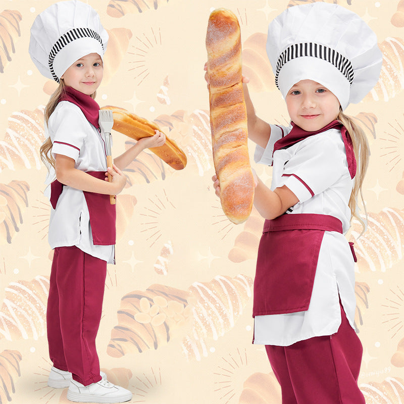 Girls cooking costume with high-quality apron and chef's hat Mune Fashion