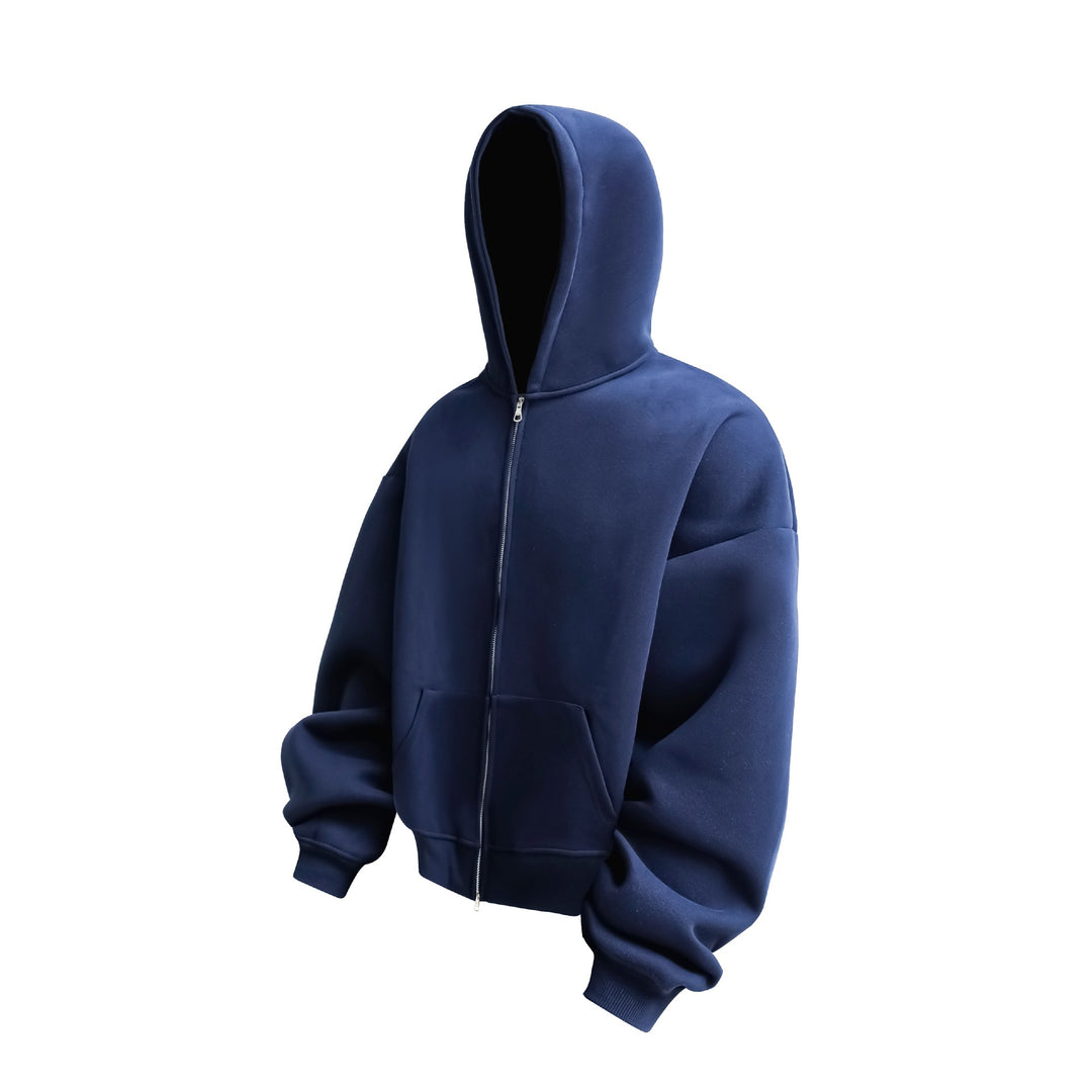 Unisex Oversized Hoodie Zip Jacket with Thermal Fleece and Kangaroo Pocket Mune Fashion