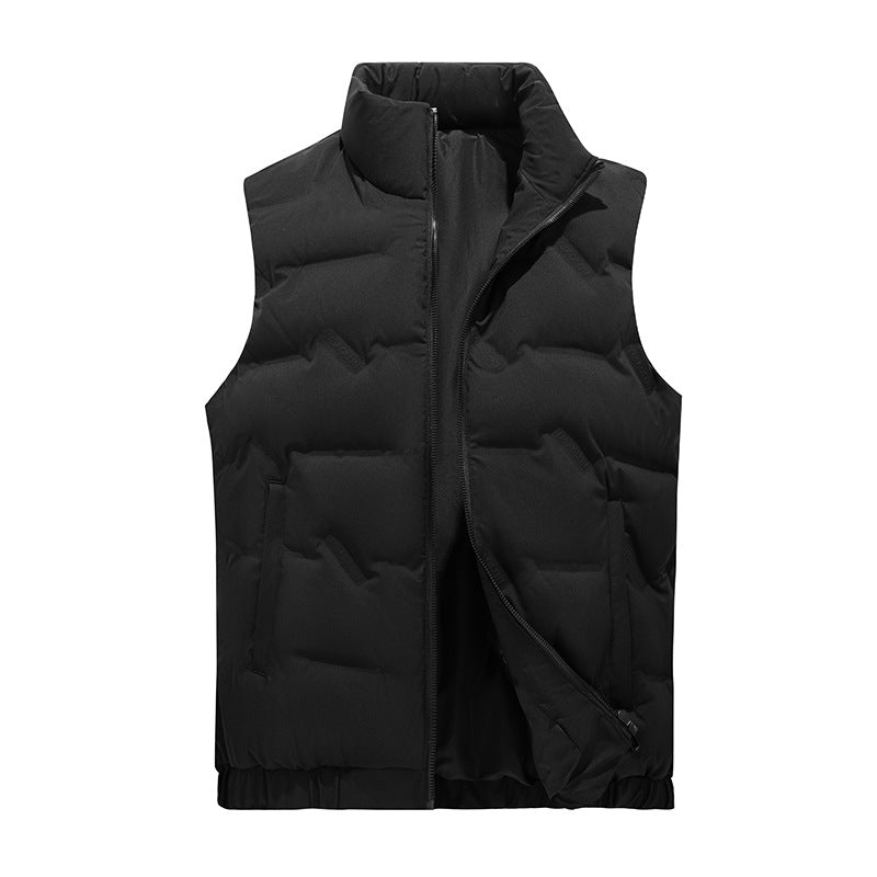 Men's nano windproof padded vest with high stand-up collar and side zip pockets Mune Fashion