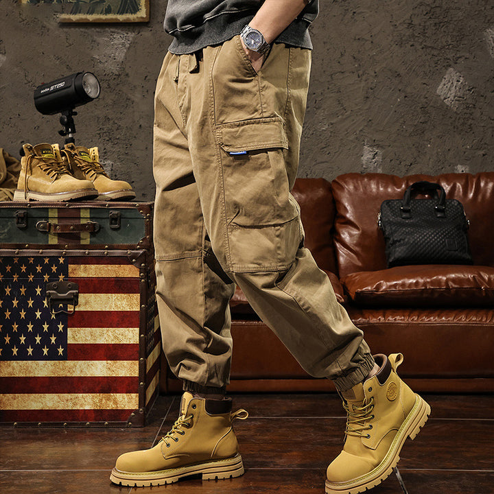 Men's cargo pants with elastic waistband and practical side pockets Mune Fashion
