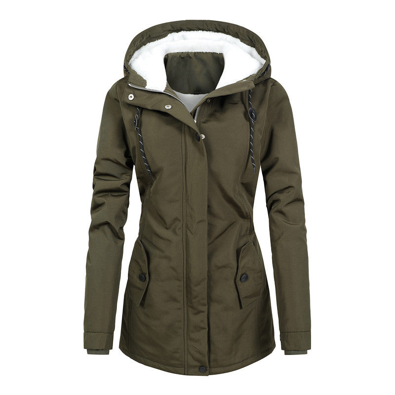 Women's water-repellent parka with teddy lining, hood, and tailored fit Mune Fashion