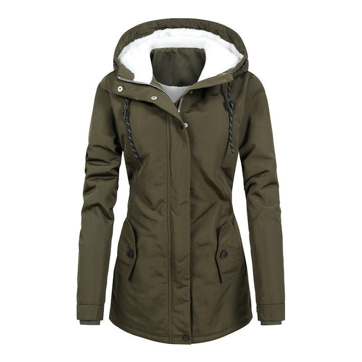 Women's water-repellent parka with teddy lining, hood, and tailored fit Mune Fashion