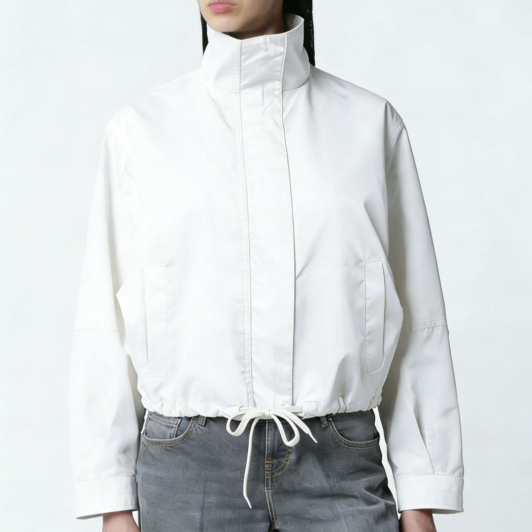 Ladies' Fashion Jacket with Stand-up Collar