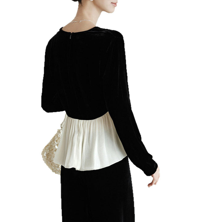 Ladies Elegant Blouse with Draping Mune Fashion