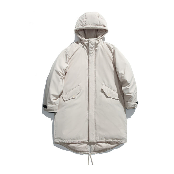 Unisex Quilted Long Parka in Boxy Cut with Hood and Drawstring Hem Mune Fashion