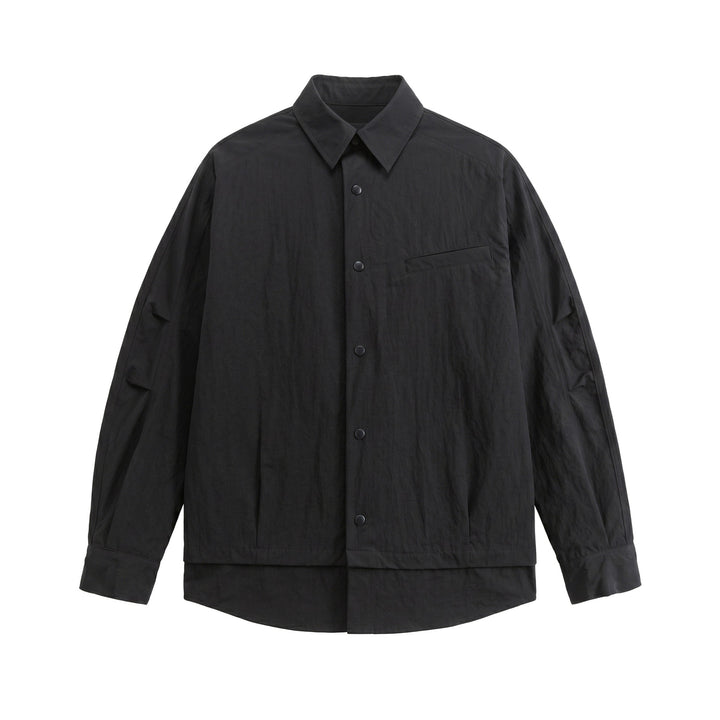 Unisex Oversize Shirt Jacket with Snap Buttons, Kent Collar and Chest Welt Pocket Mune Fashion