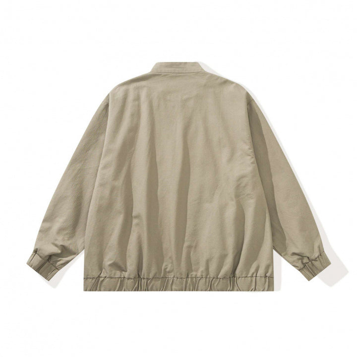 Unisex Boxige lightweight bomber jacket made of cotton blend with stand-up collar, zipper and drawstring hem Mune Fashion