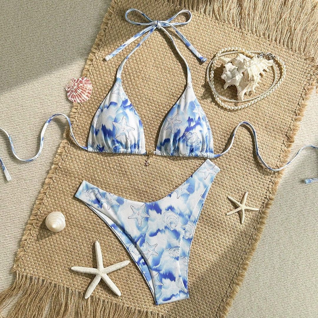 Women's Triangle Bikini with Maritime Motif Mune Fashion